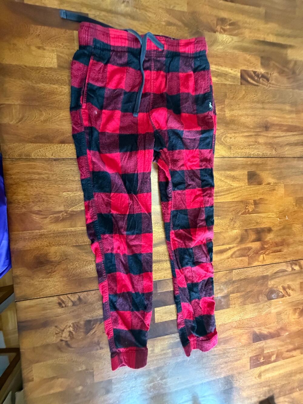 Hollister Sleep Buffalo Plaid Pajama Pants Red Black Mens XS Drawstring Lounge